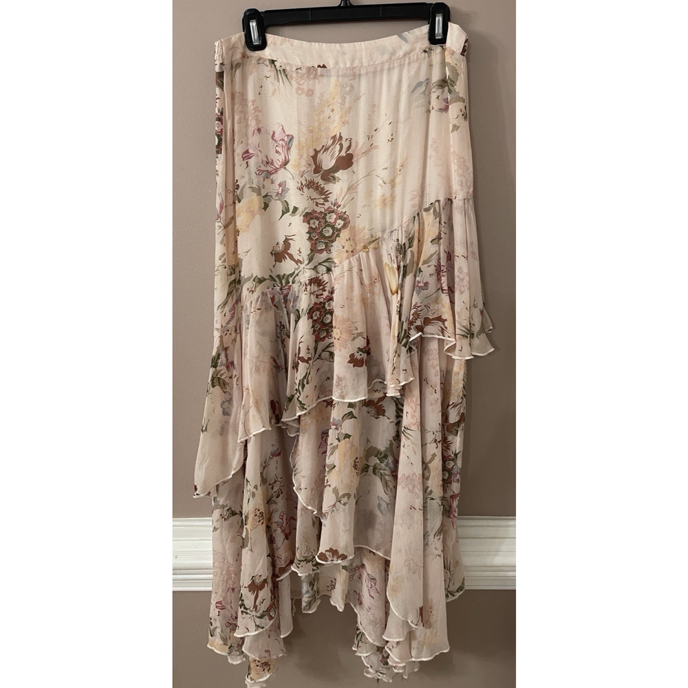 Sundance Versailles Bloom Skirt Womens M Pink Asymmetrical Romantic Hi Lo Hem - Picture 3 of 6